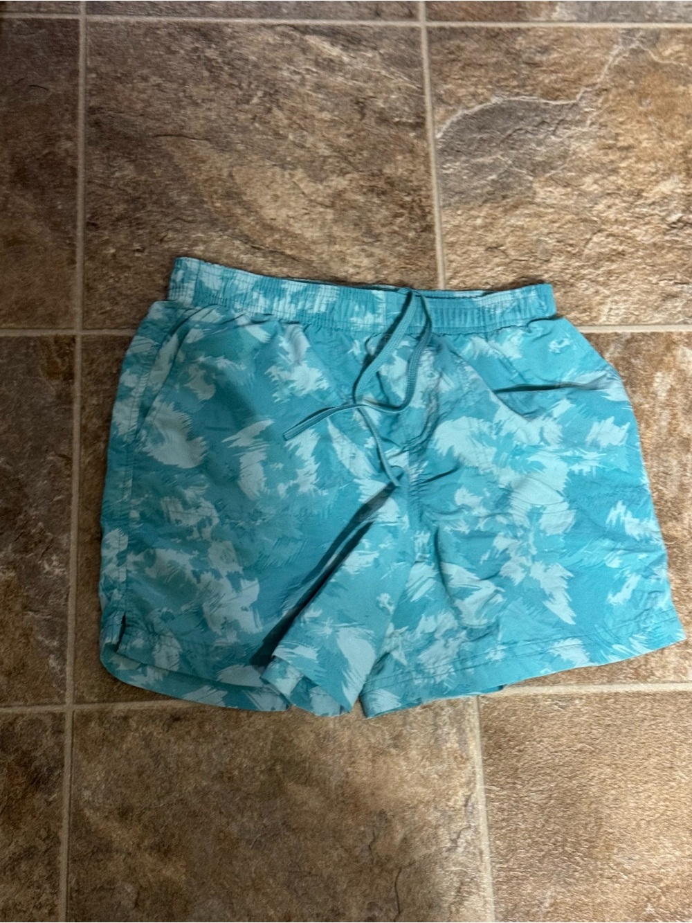 Columbia Teal and White Tropical Swim Shorts